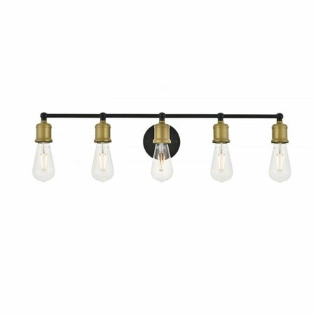 CLING Serif 5 Light Brass & Black Wall Sconce CL2952196